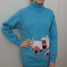 Dámský tyrkysový svetr - Klášter pod Alpami