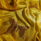 Motýli - žlutý hedvábný pléd