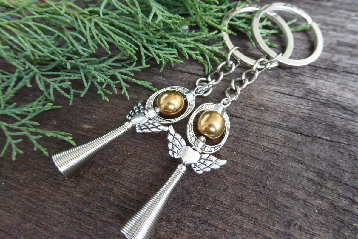 Klíčenka - andělíček zlatý 1