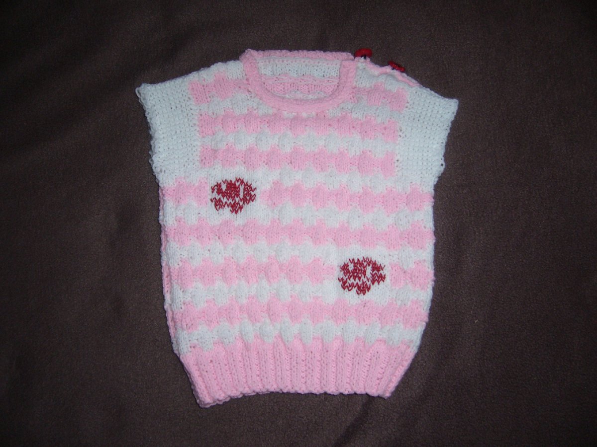 Vestička růžovo-bílá