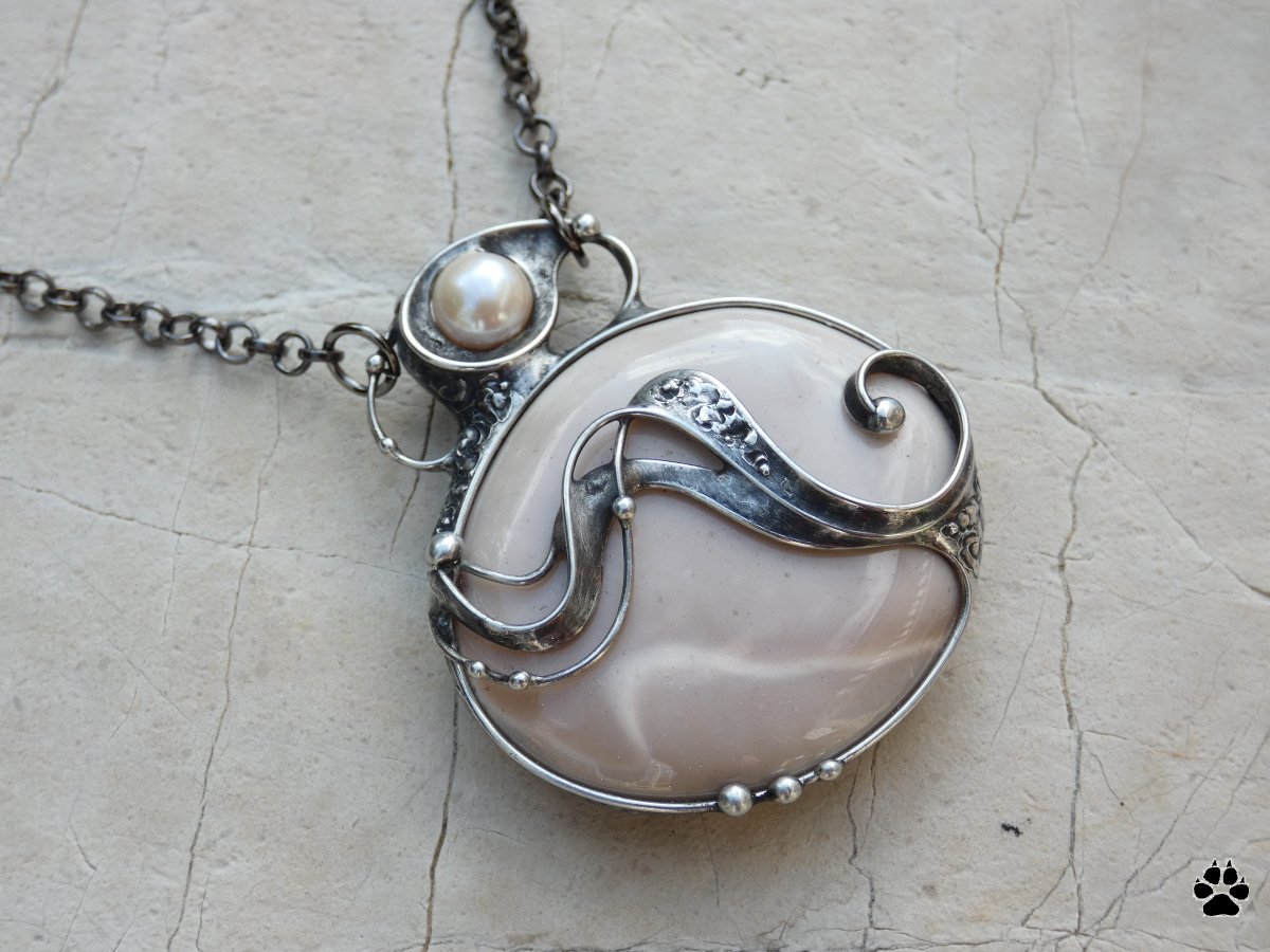 Capuccino - jaspis mookait a říční perla