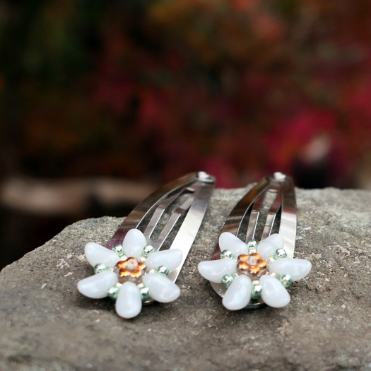 Květka - sponka do vlasů - zelená