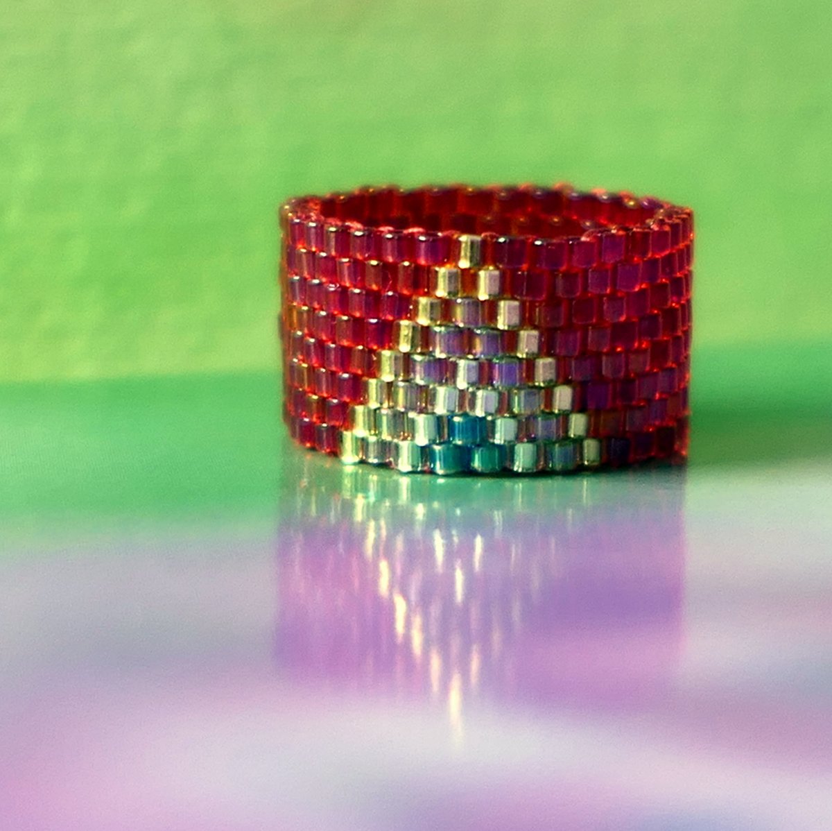 Frane - prsten z korálků (širší)