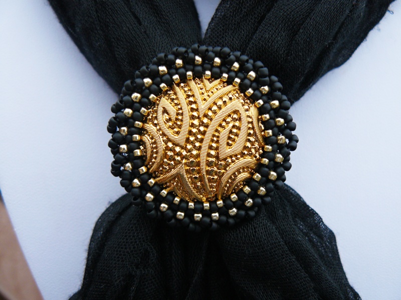 Spona na šátek Zlatá