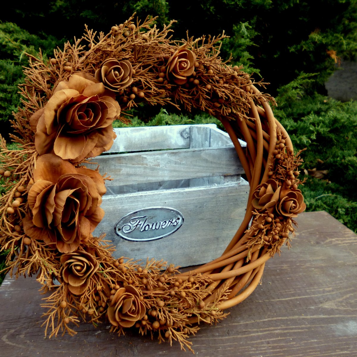 Rustikální věnec skořicový
