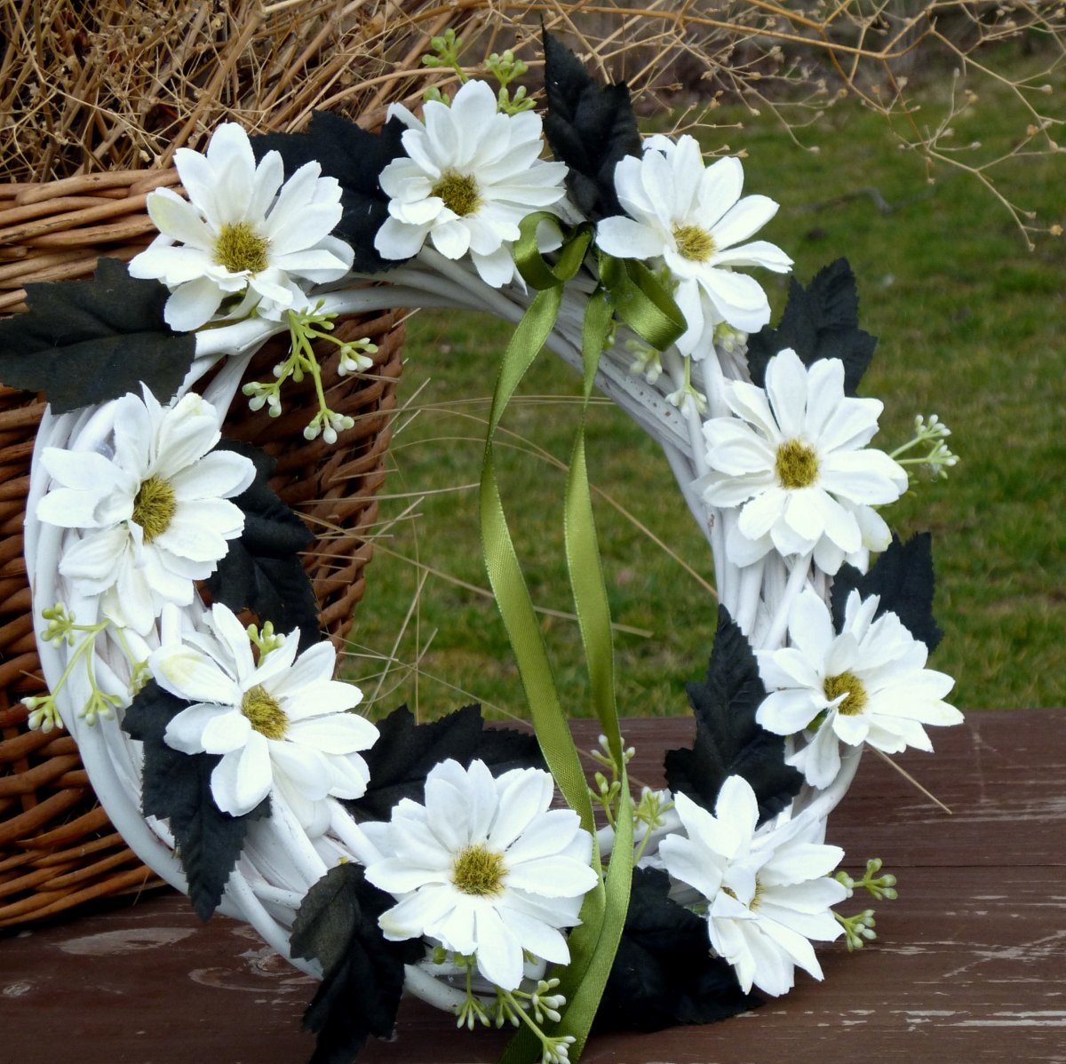 Kopretiny pro zámeckou paní_věnec na dveře