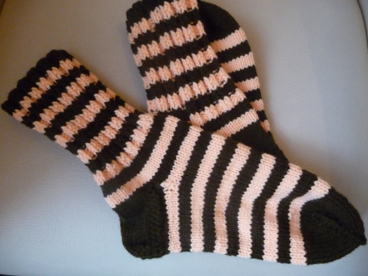 Ponožky lososovo-hnědé-38-39