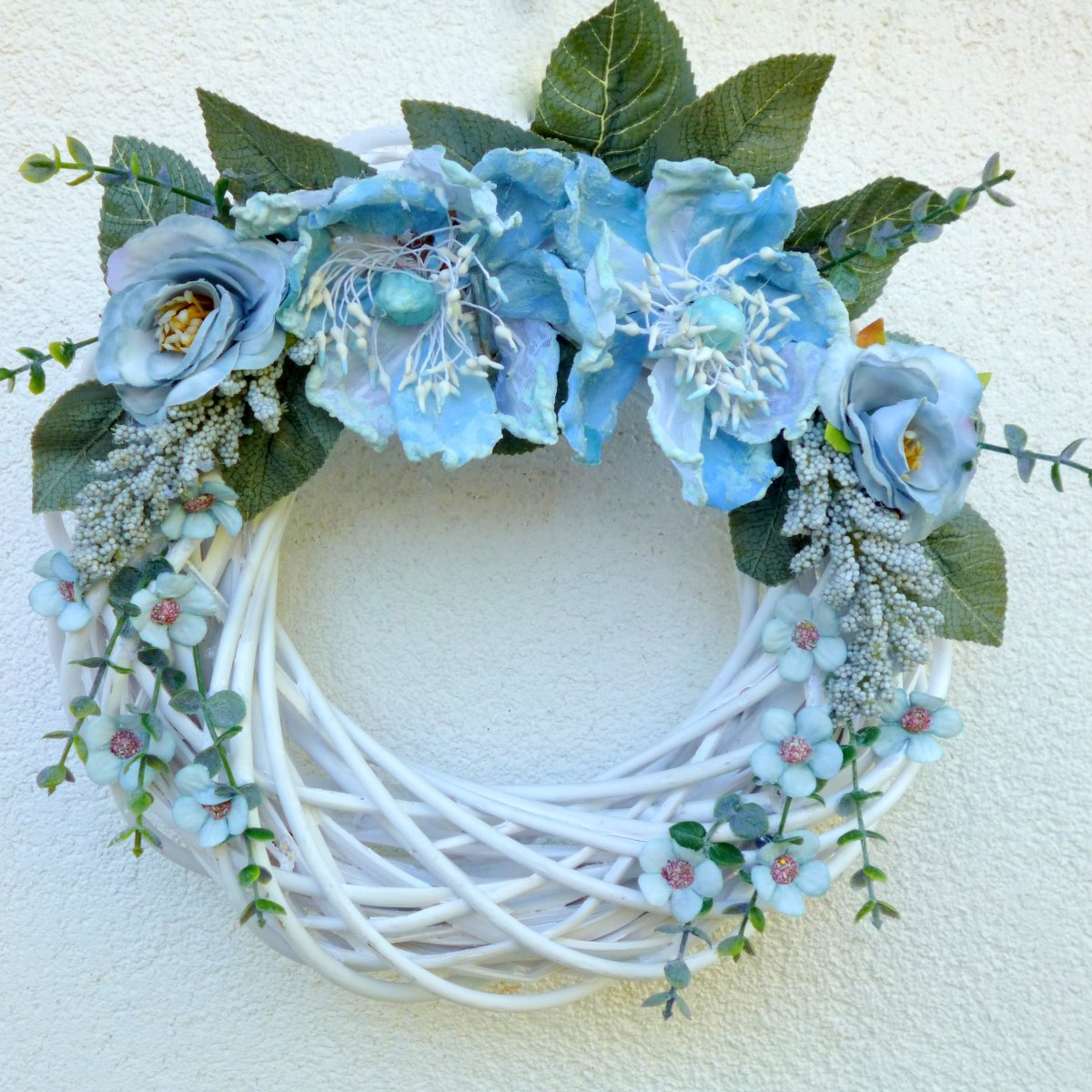 Modrý jako nebe_věnec na dveře