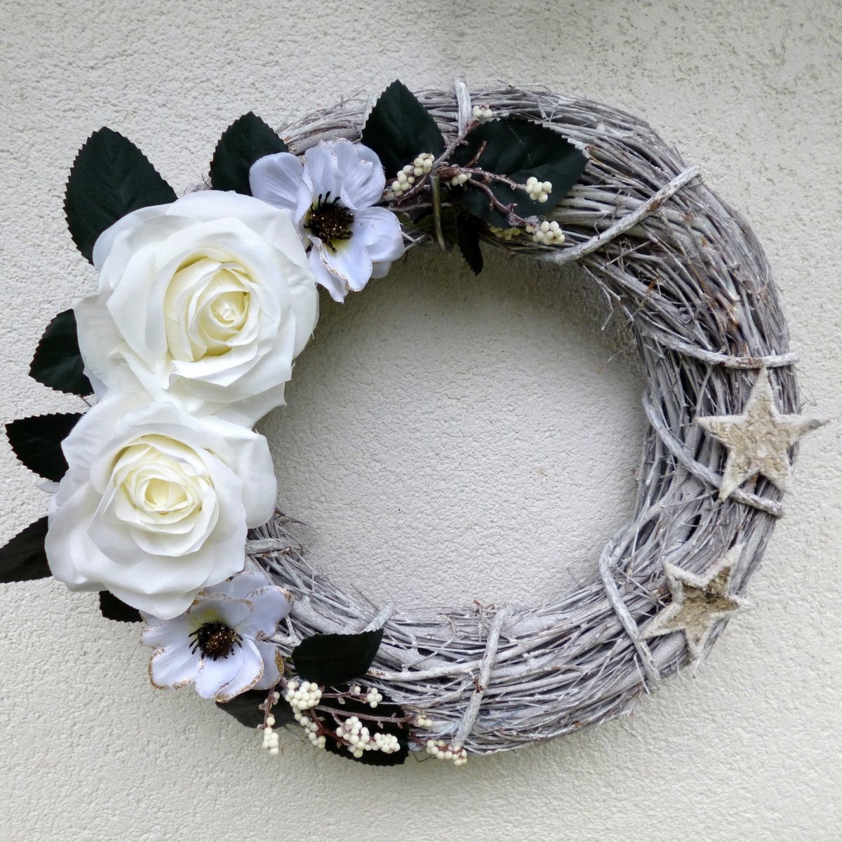 Zimní královna_velký révový věnec 35 cm