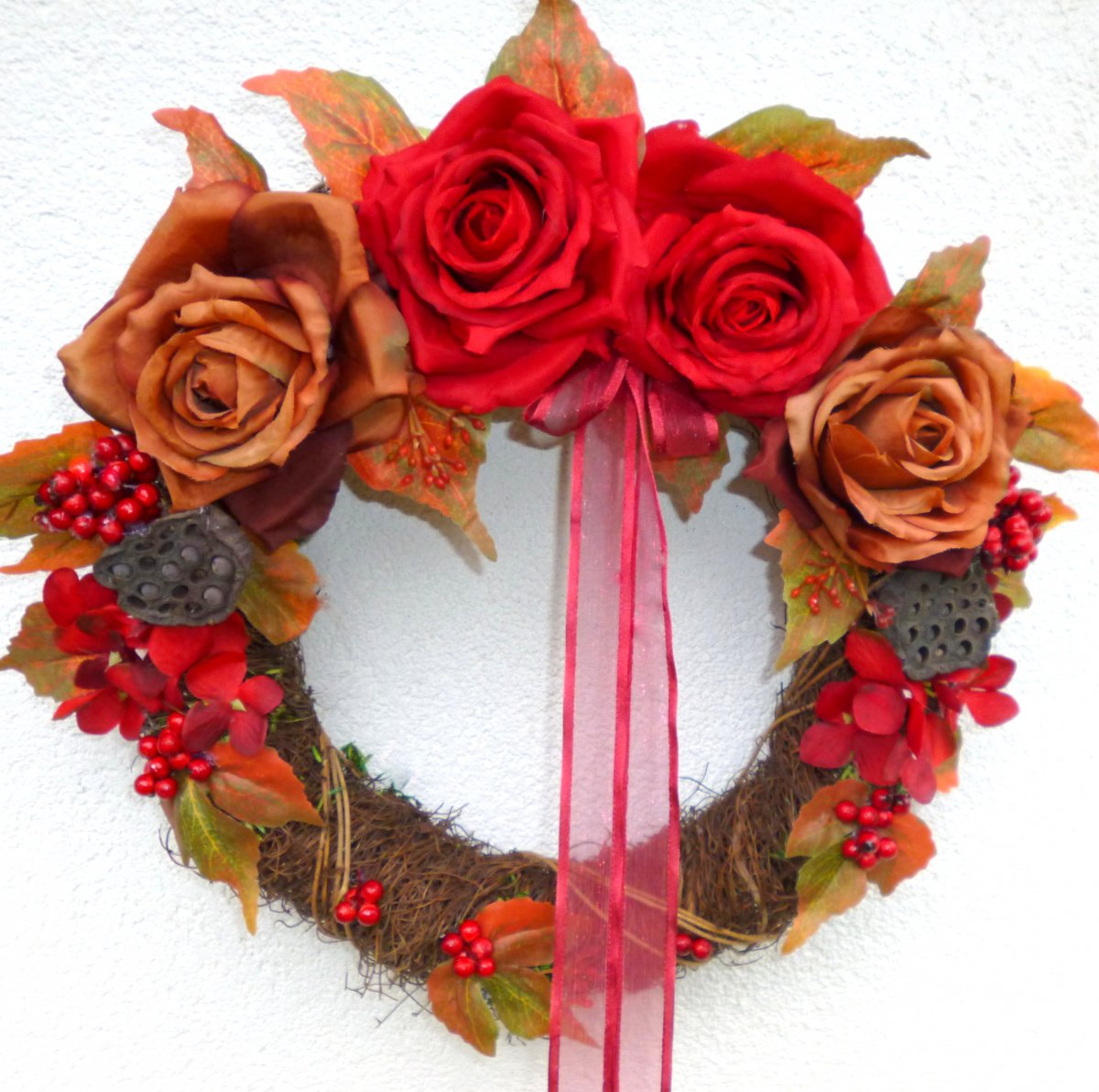 Podzimní věnec na dveře 35 cm