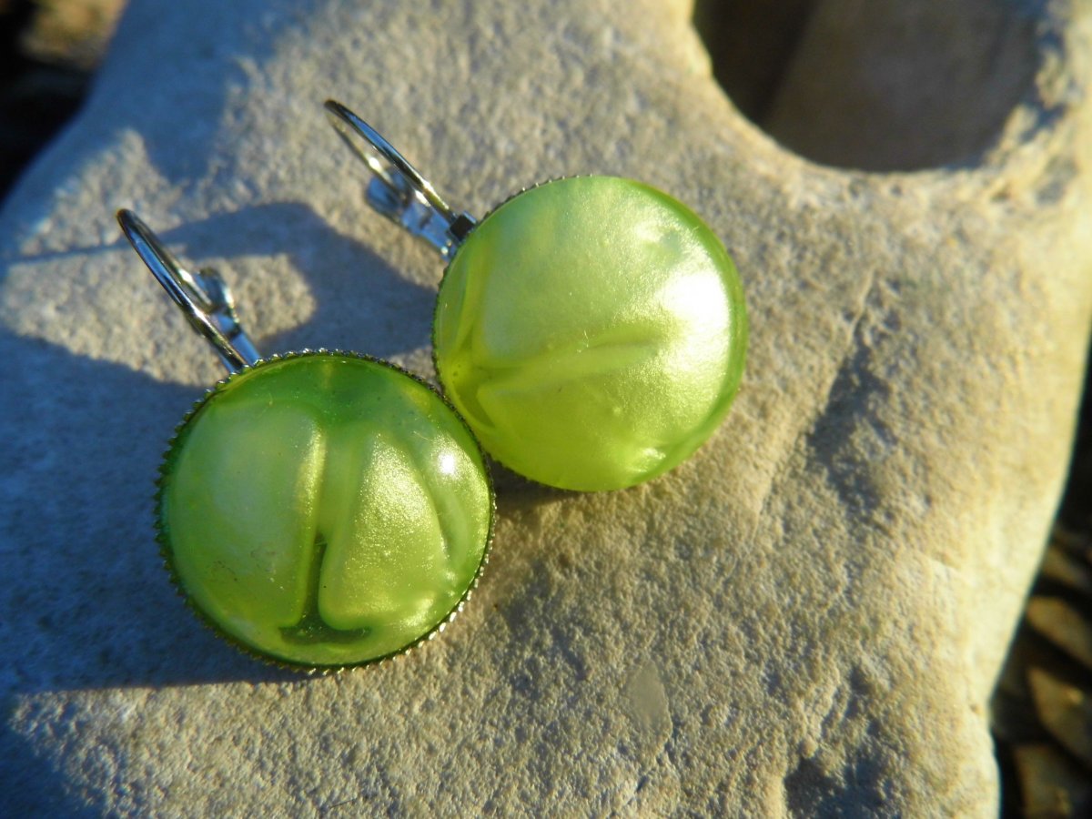 Náušnice - Něžná zelená