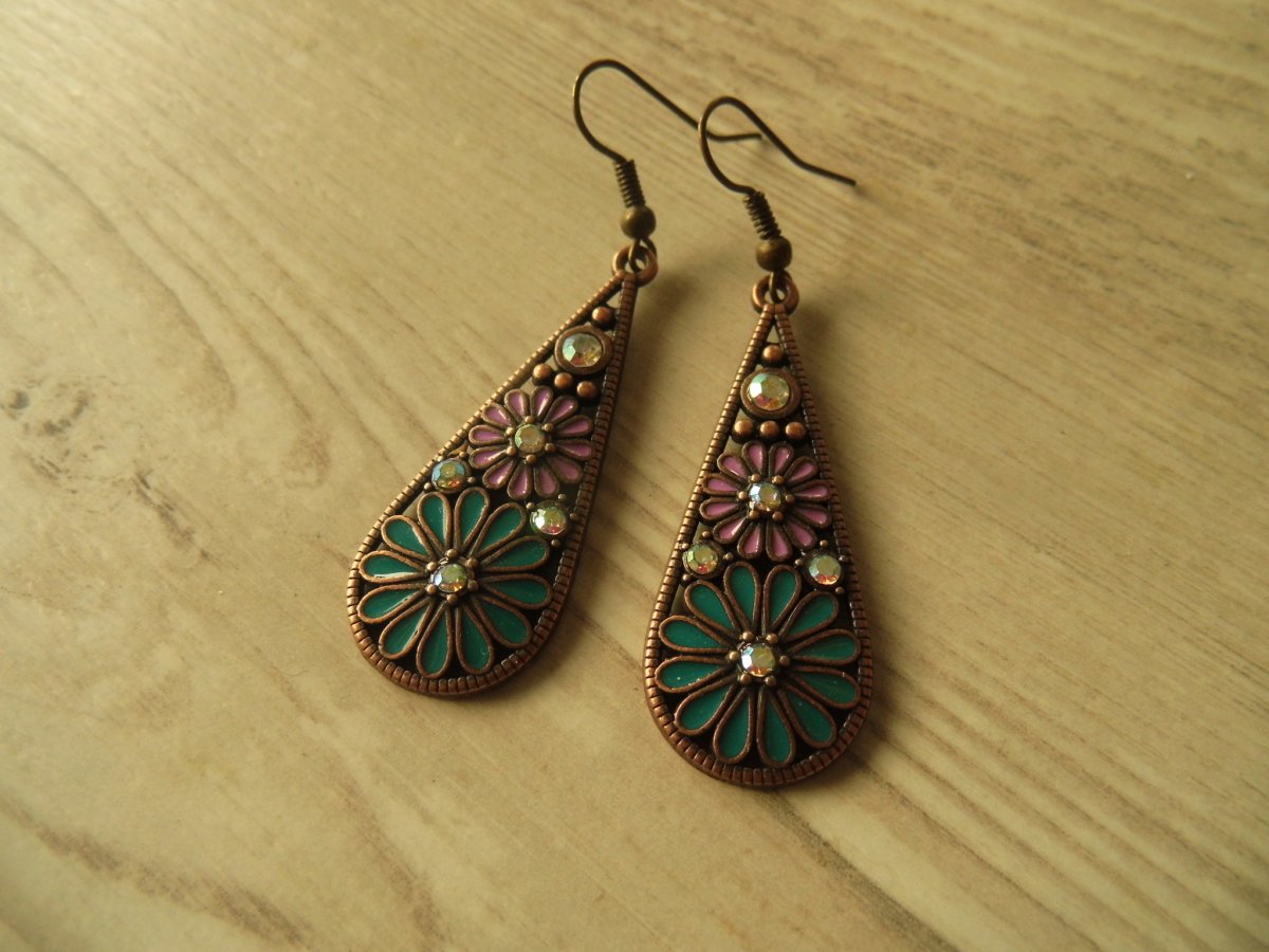 náušnice měděná barva