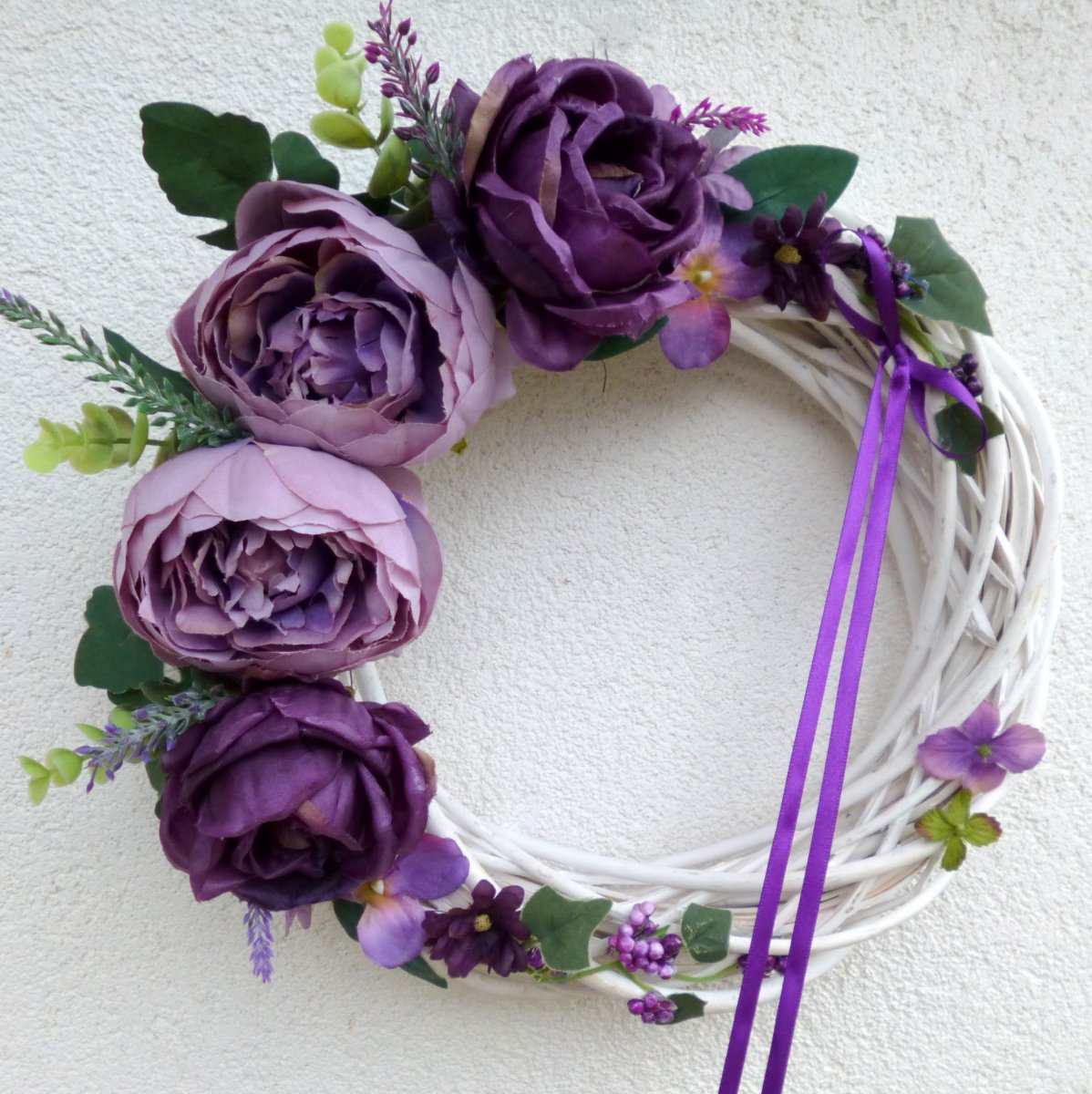 Sametový hlas_věnec na dveře 33 cm