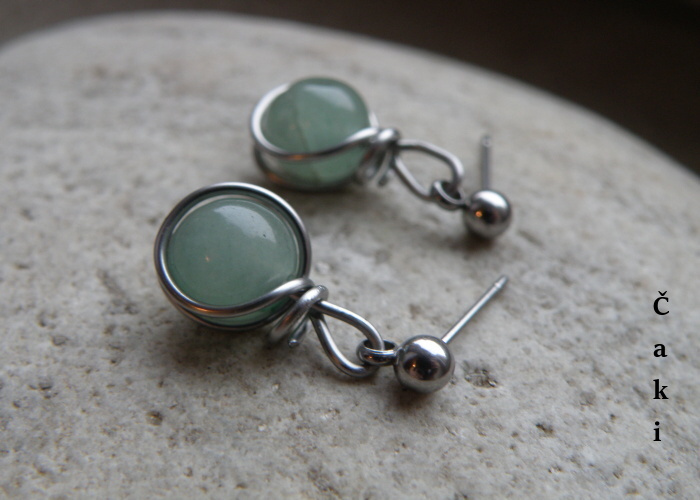 Zelený avanturin - naušnice napichovátka