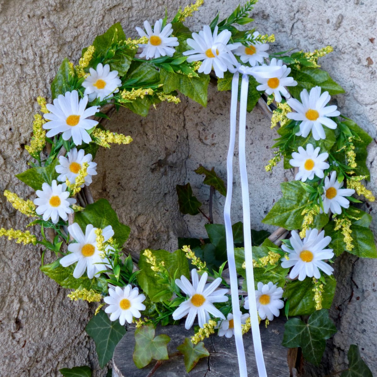 Luční kopretinový věnec_30 cm