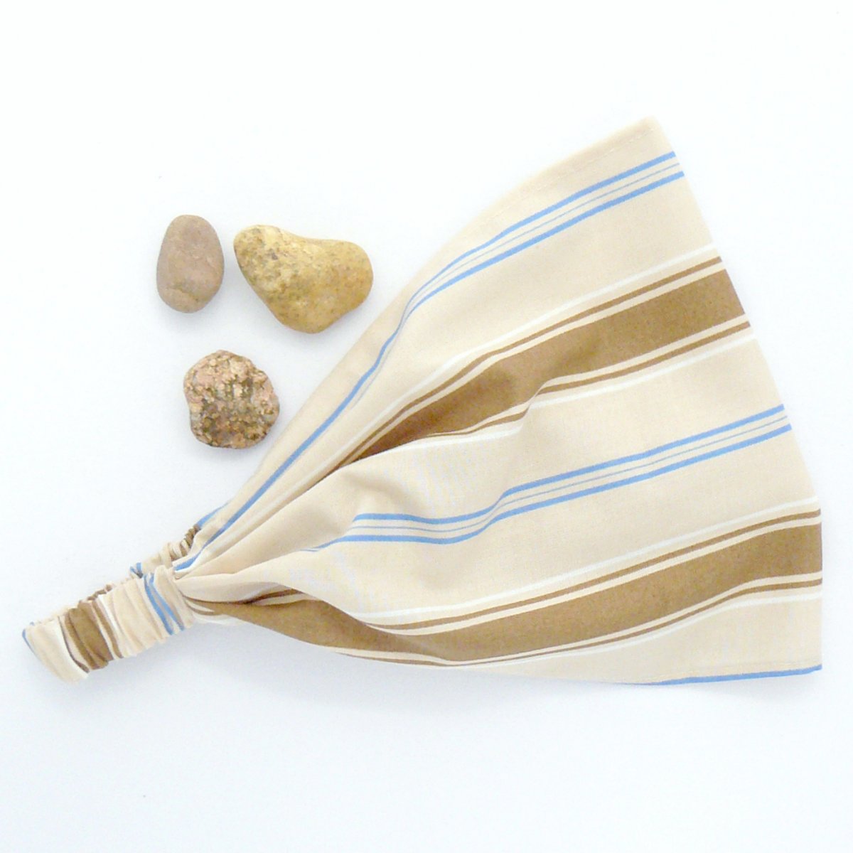 Látkový šátek - hnědé pruhy - SLEVA