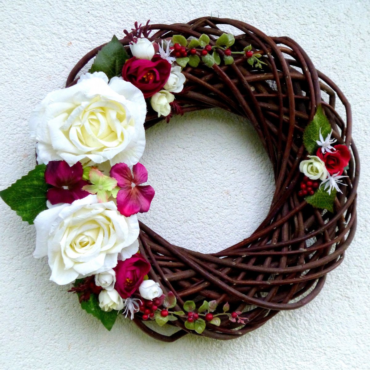 Věnec na dveře_Ráno na zahradě