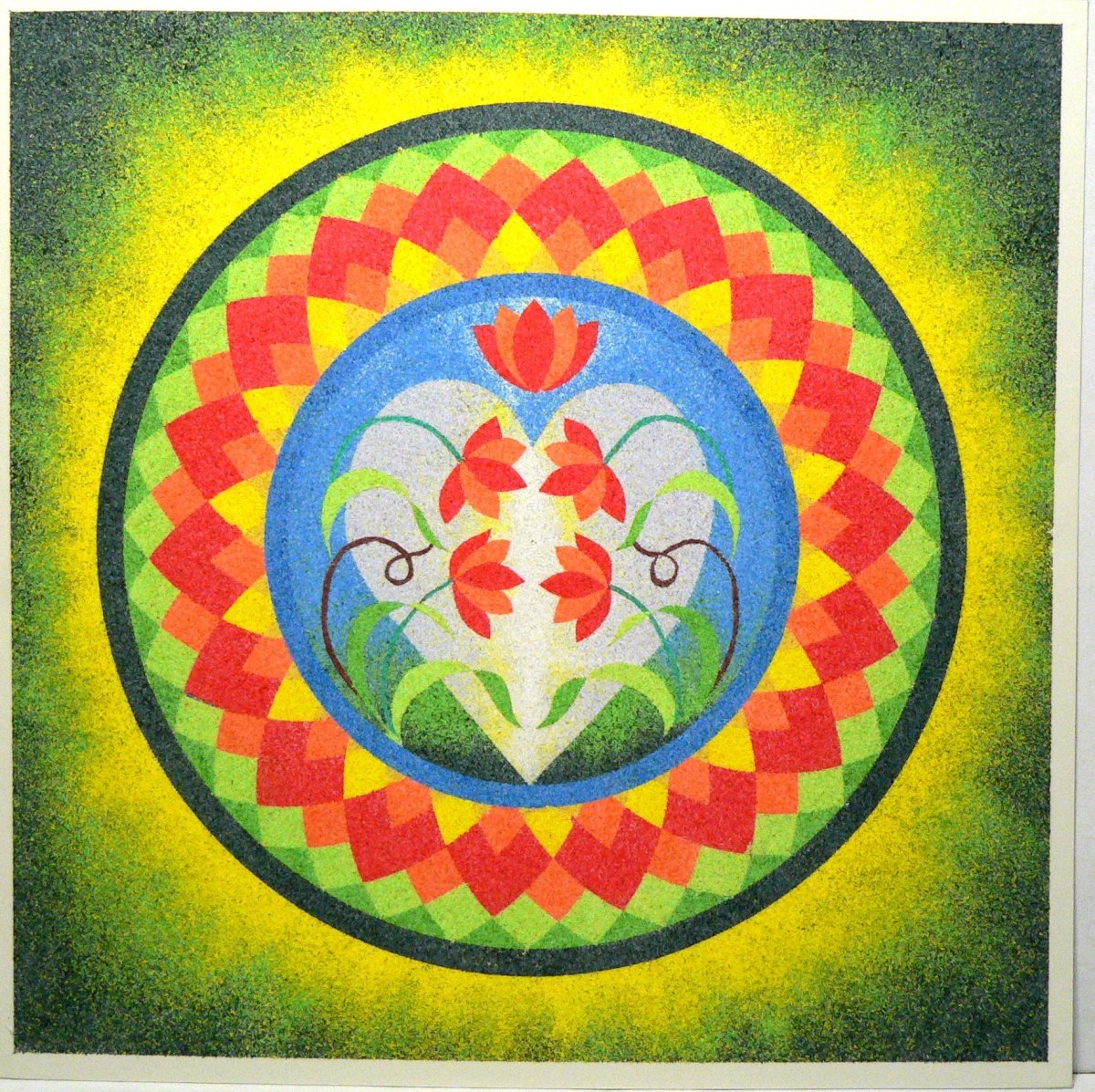 autorská písková mandala 2 - přitažlivost