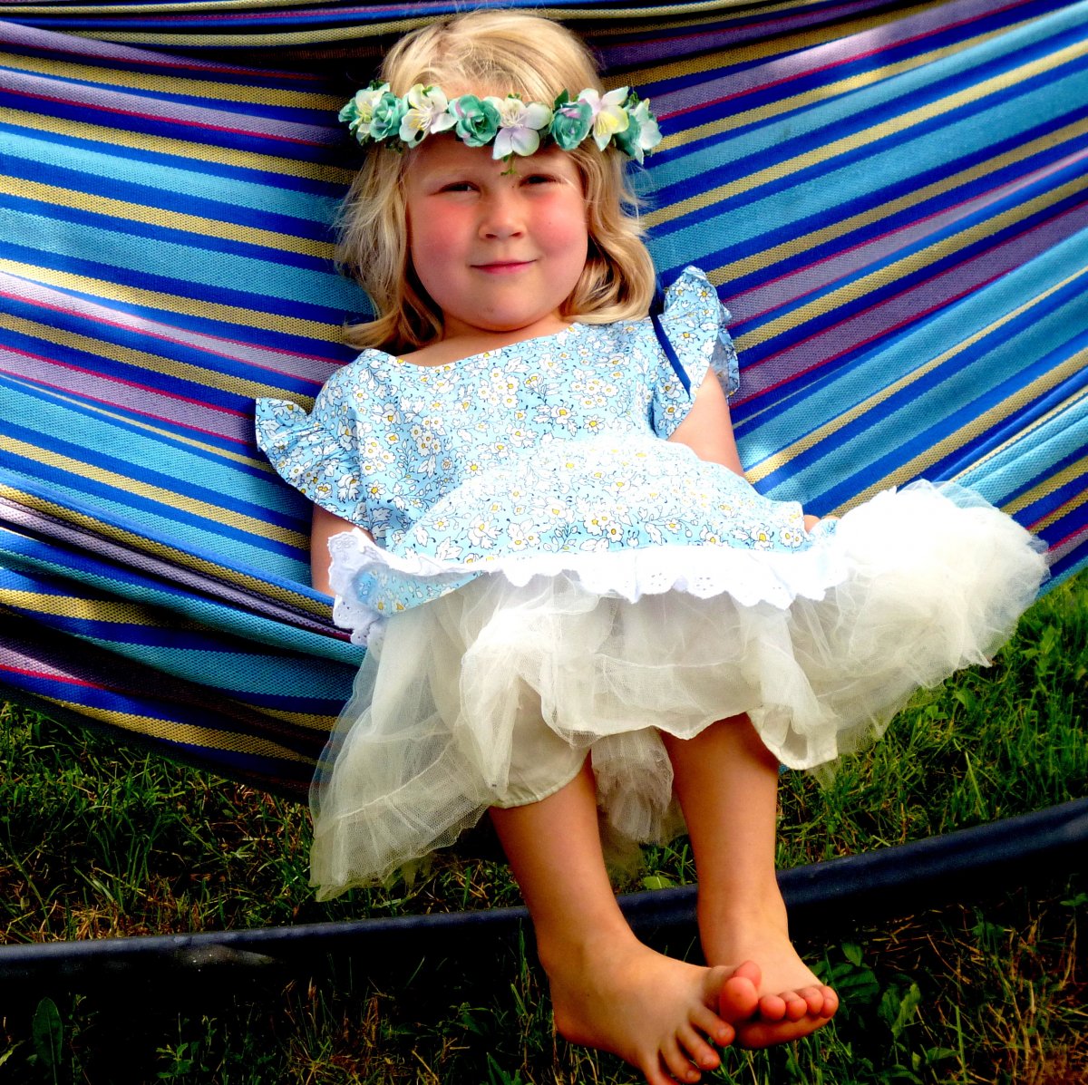 Malá mořská víla_květinový věneček do vlasů