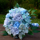 Svatební kytice nebesky modrá _SKLADEM