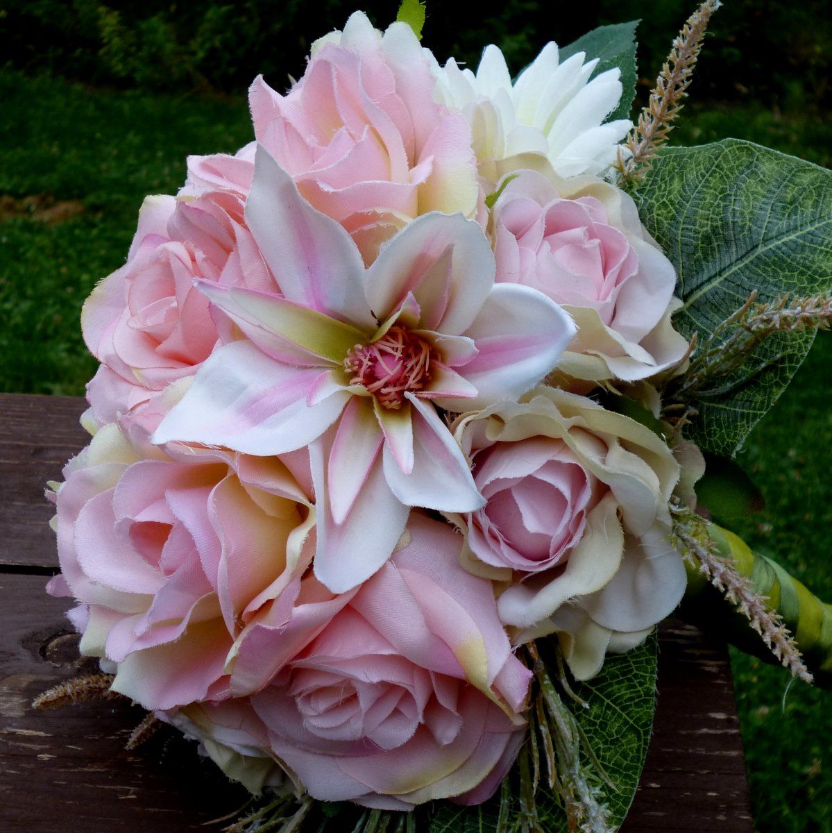 Svatební kytice růžová _SKLADEM