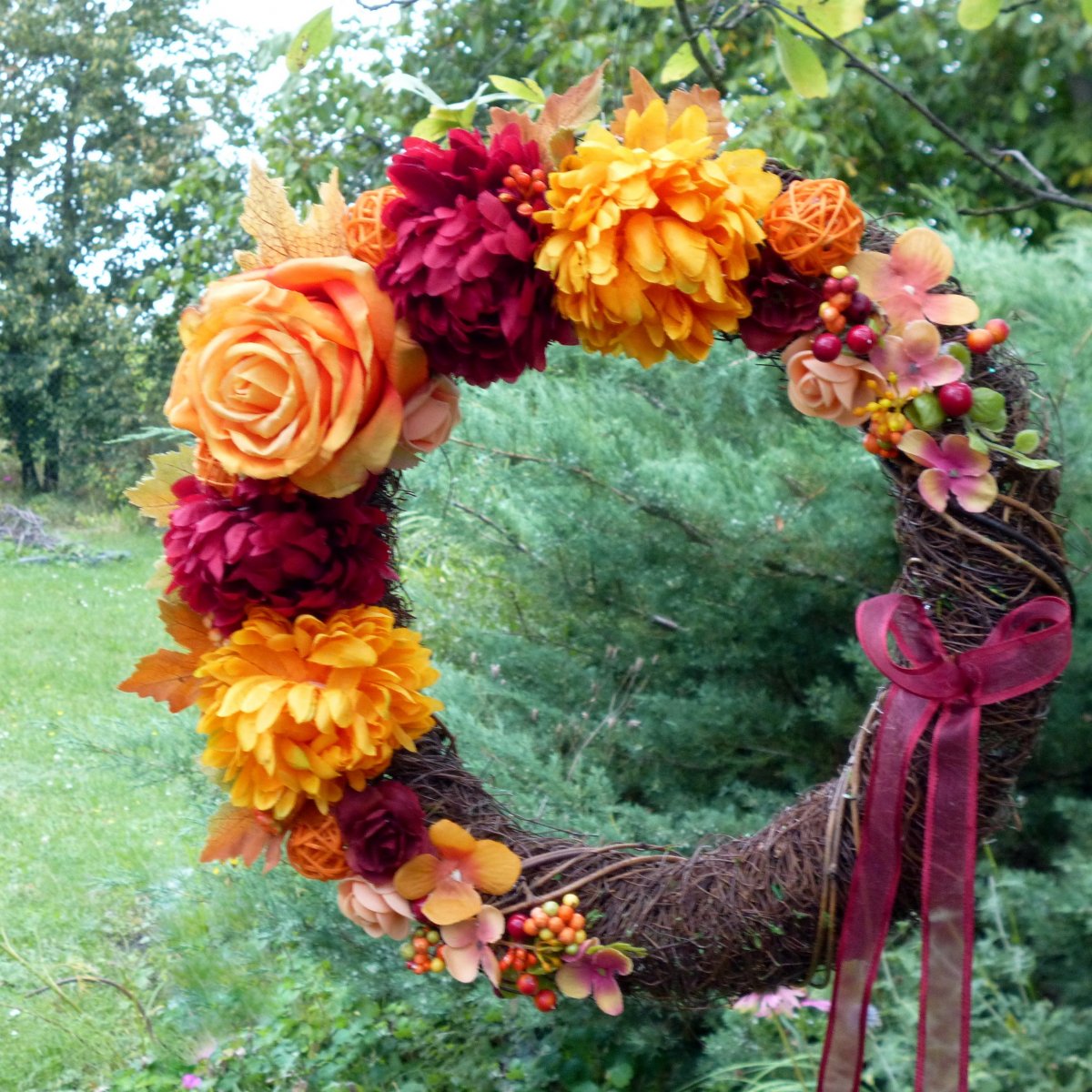 Podzimní koktejl_ věnec na dveře