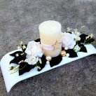 Vánoční svícen ve smetanových odstínech