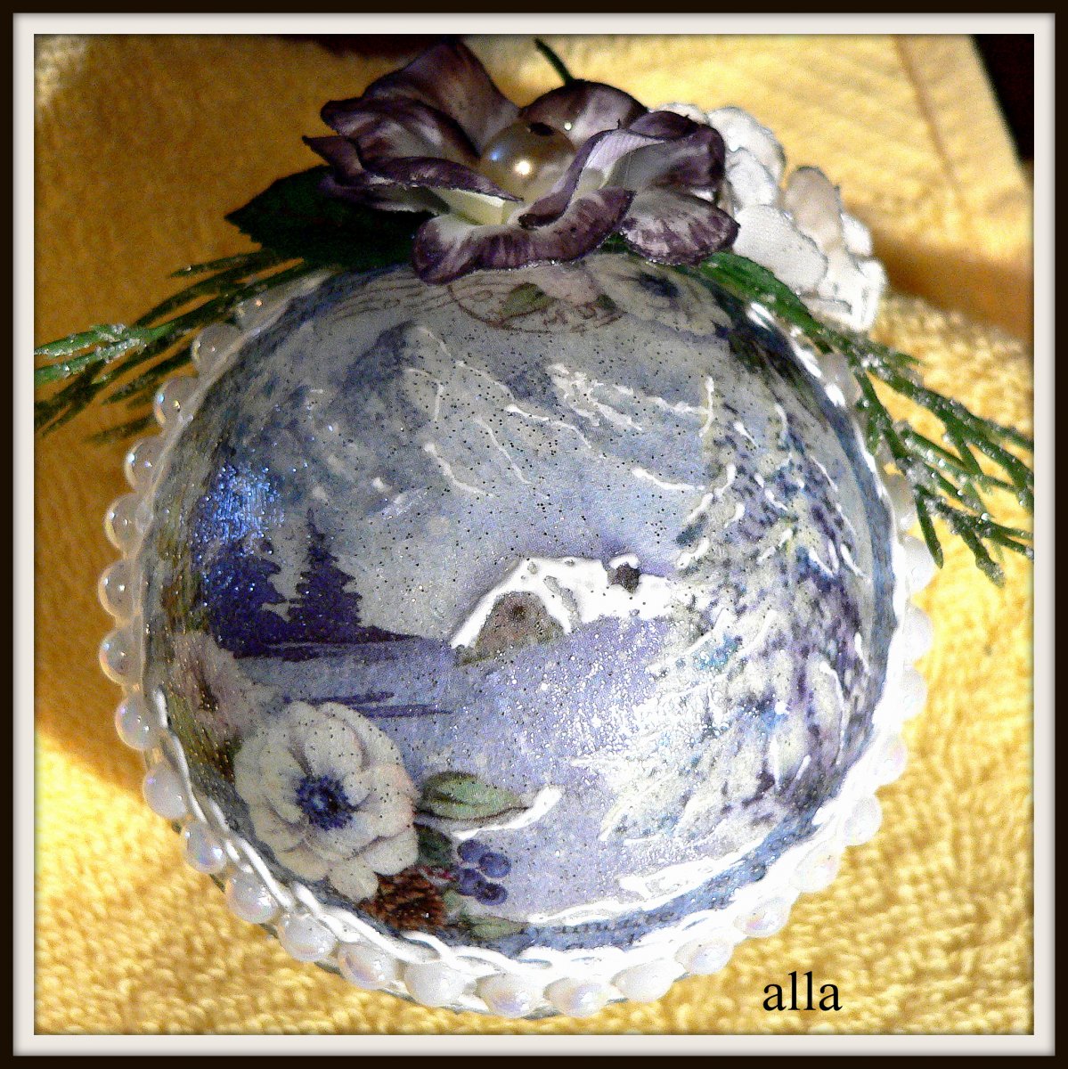 vánoční ozdoba - krajinka