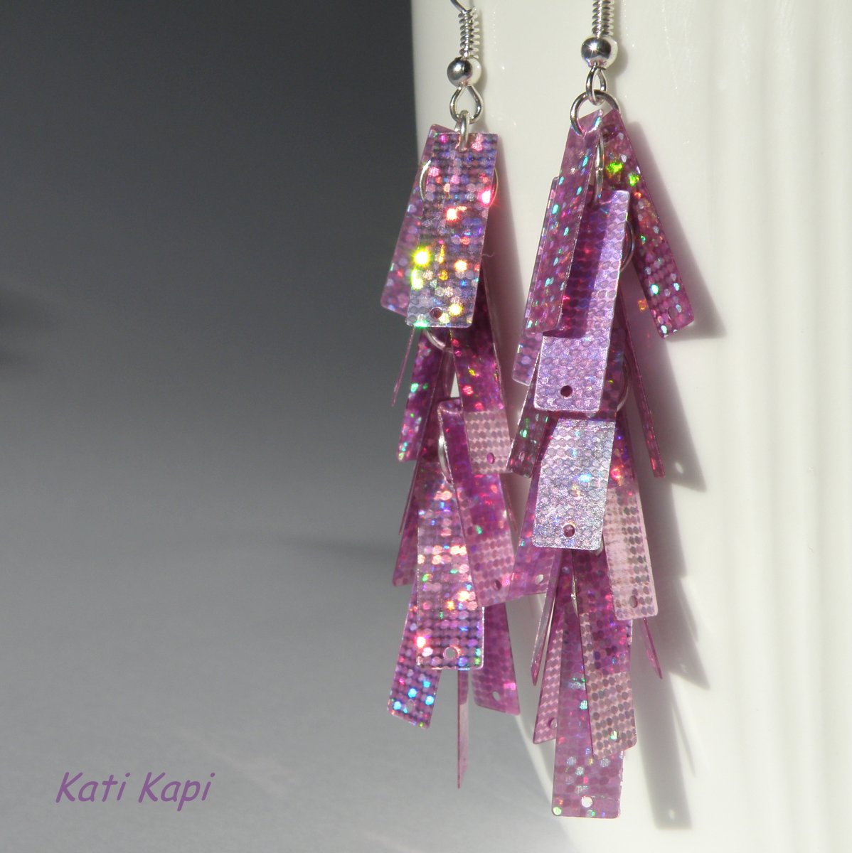 Náušnice fialkové třpytivé