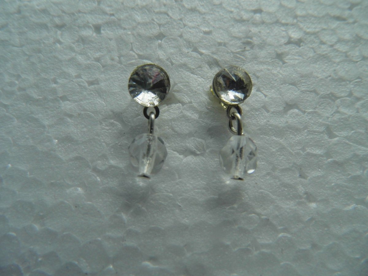 náušnice puzetky - skleněné ,crystalšatony..