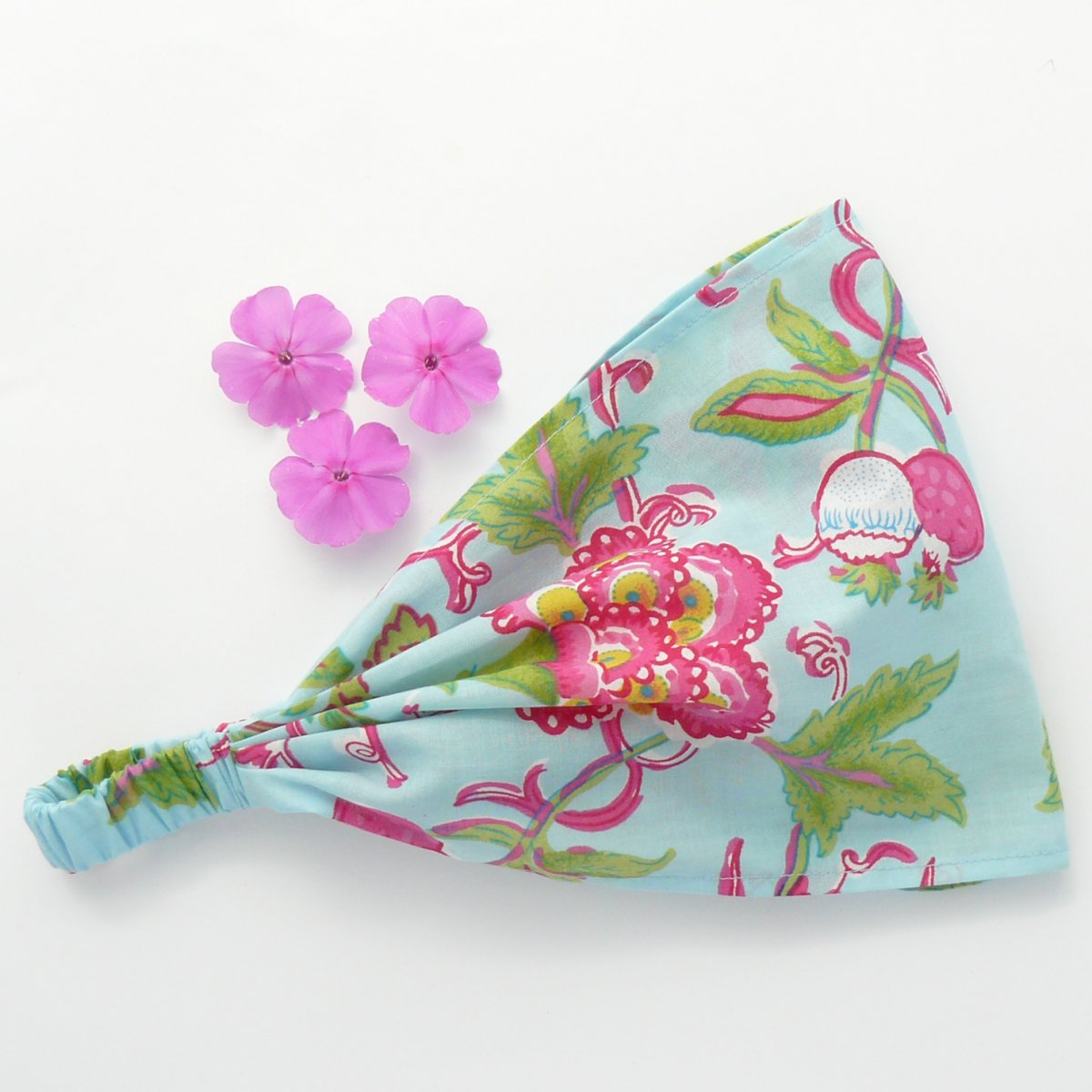 Látková čelenka, šátek - květy ve vodě