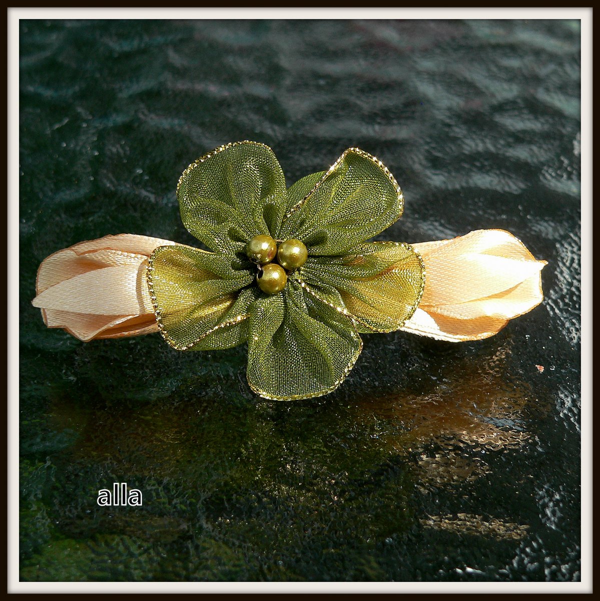 francouzská spona - zelenozlatá