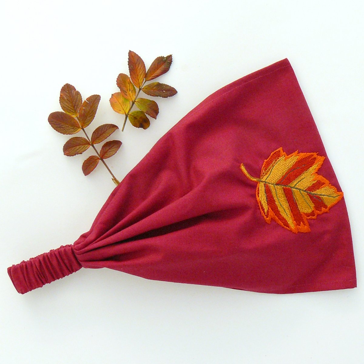 Látková čelenka, šátek - javorový list