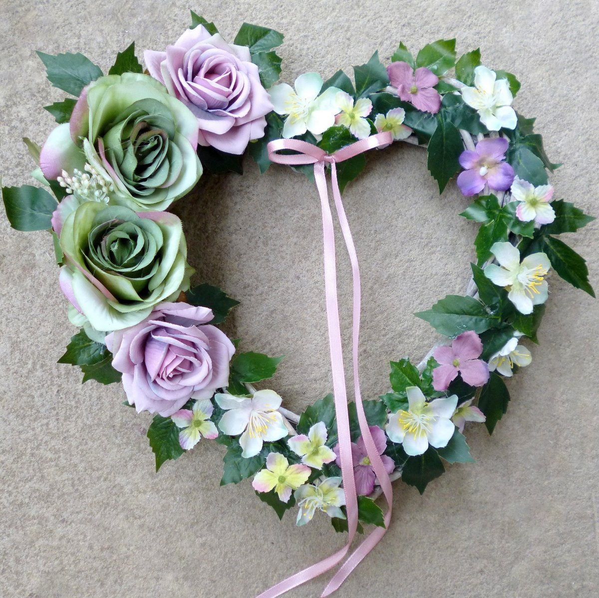 Jarní srdce zelenorůžové 30 cm