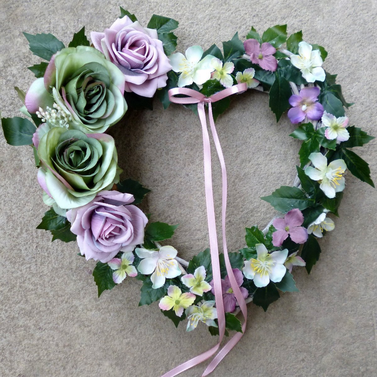 Jarní srdce zelenorůžové 30 cm