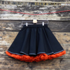 FuFu sukně černá s lemem a s oranžovou spodničkou