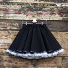 FuFu sukně černá s lemem a s bílou spodničkou