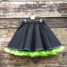 FuFu sukně černá s lemem a se zelenou spodničkou