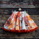 FuFu sukně květovaná2 s oranžovou spodničkou