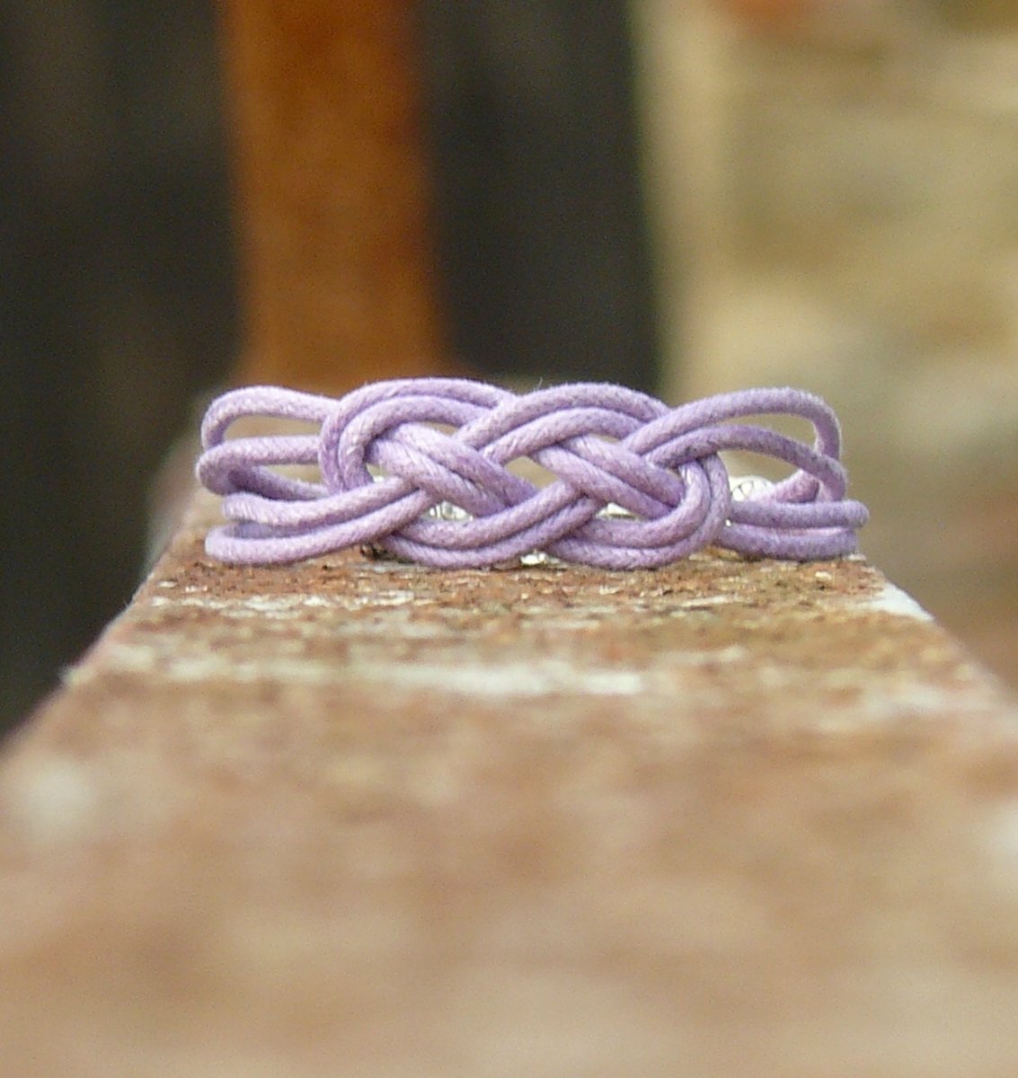 Náramek, uzel, fialový, pastelový, lila