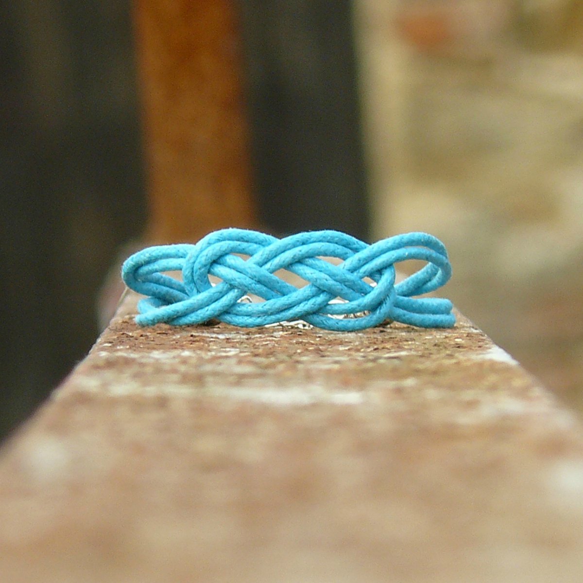 Náramek, uzel, azurový, tyrkysový