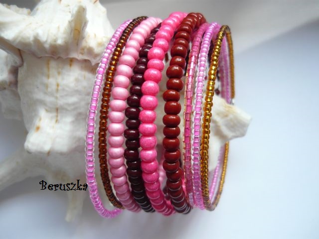 Paměťový náramek - růžovo-hnědý