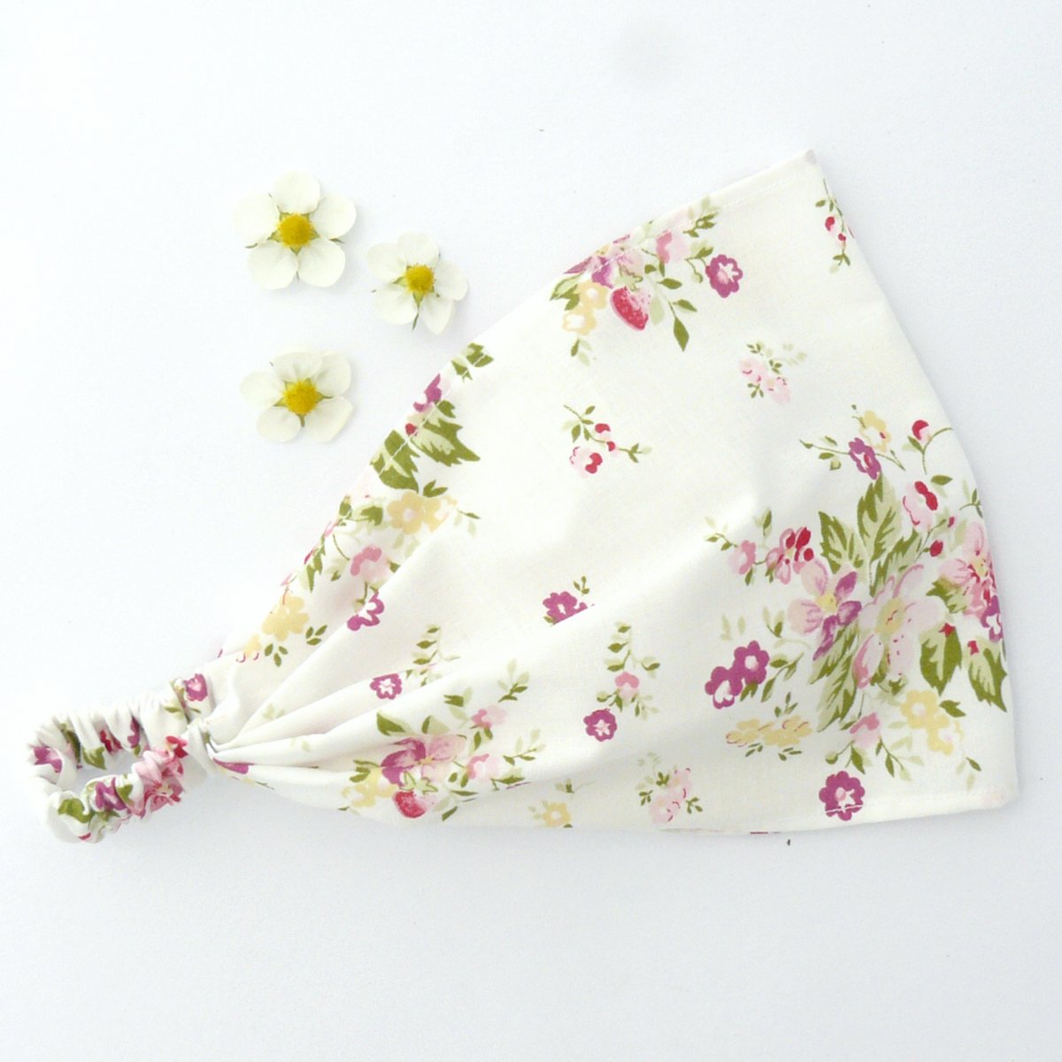 Látková čelenka, šátek - léto - lesní jahody