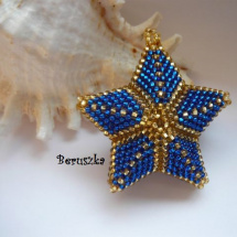Vánoční 3D hvězda - modro-zlatá