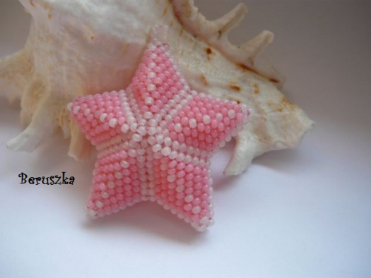 Vánoční 3D hvězda - růžová s bílou