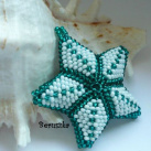 Vánoční 3D hvězda - bílá s tyrkysovou