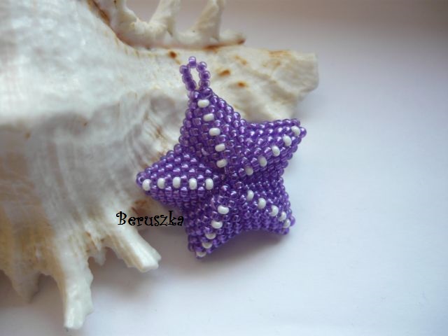  Minivánoční hvězda 3D - fialová s bílou