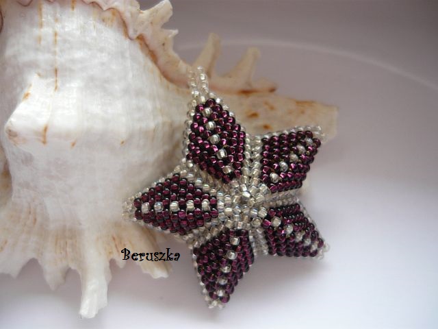 Vánoční 3D hvězda - stříbrná s fialovou