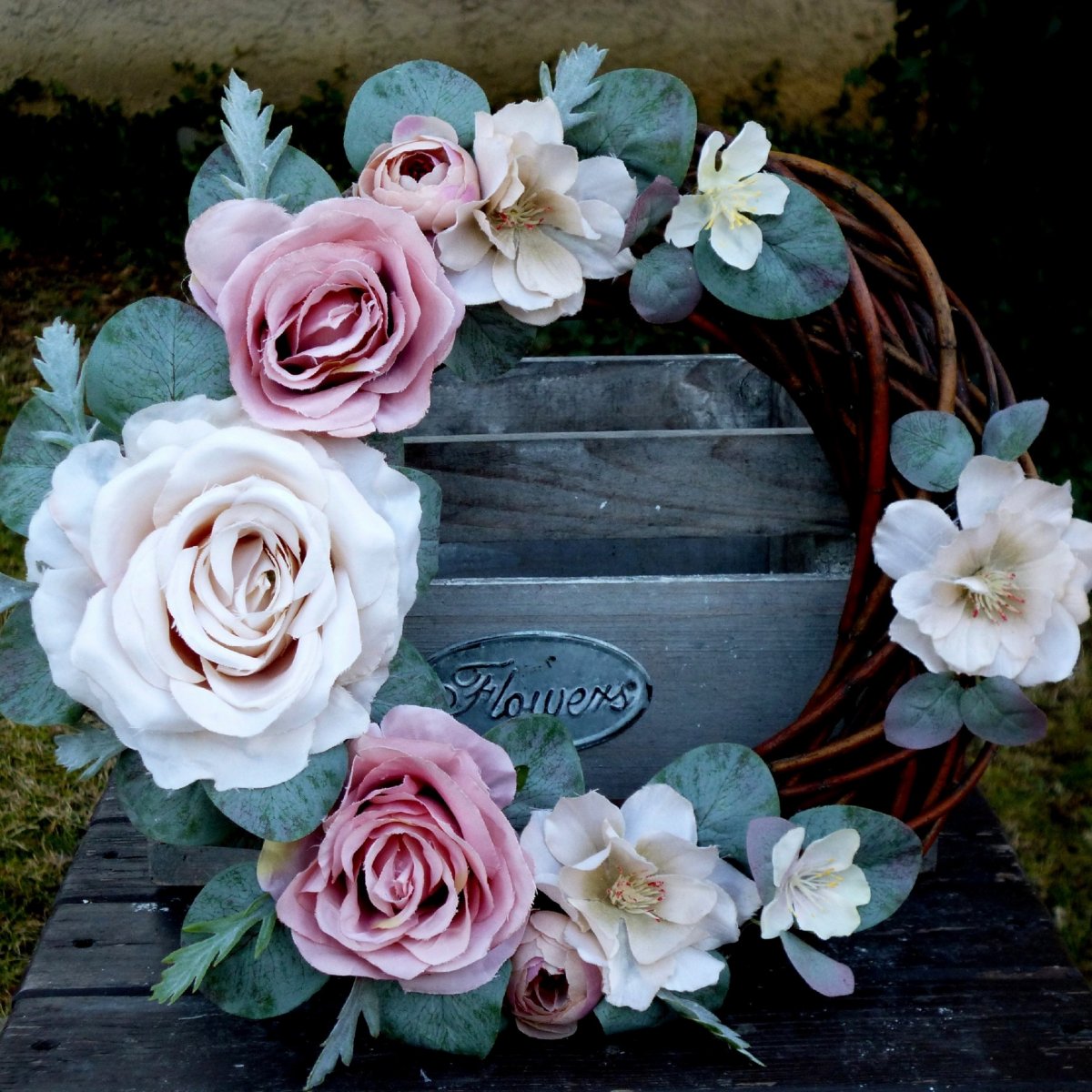 Něžný pastelový jarní věnec_35 cm