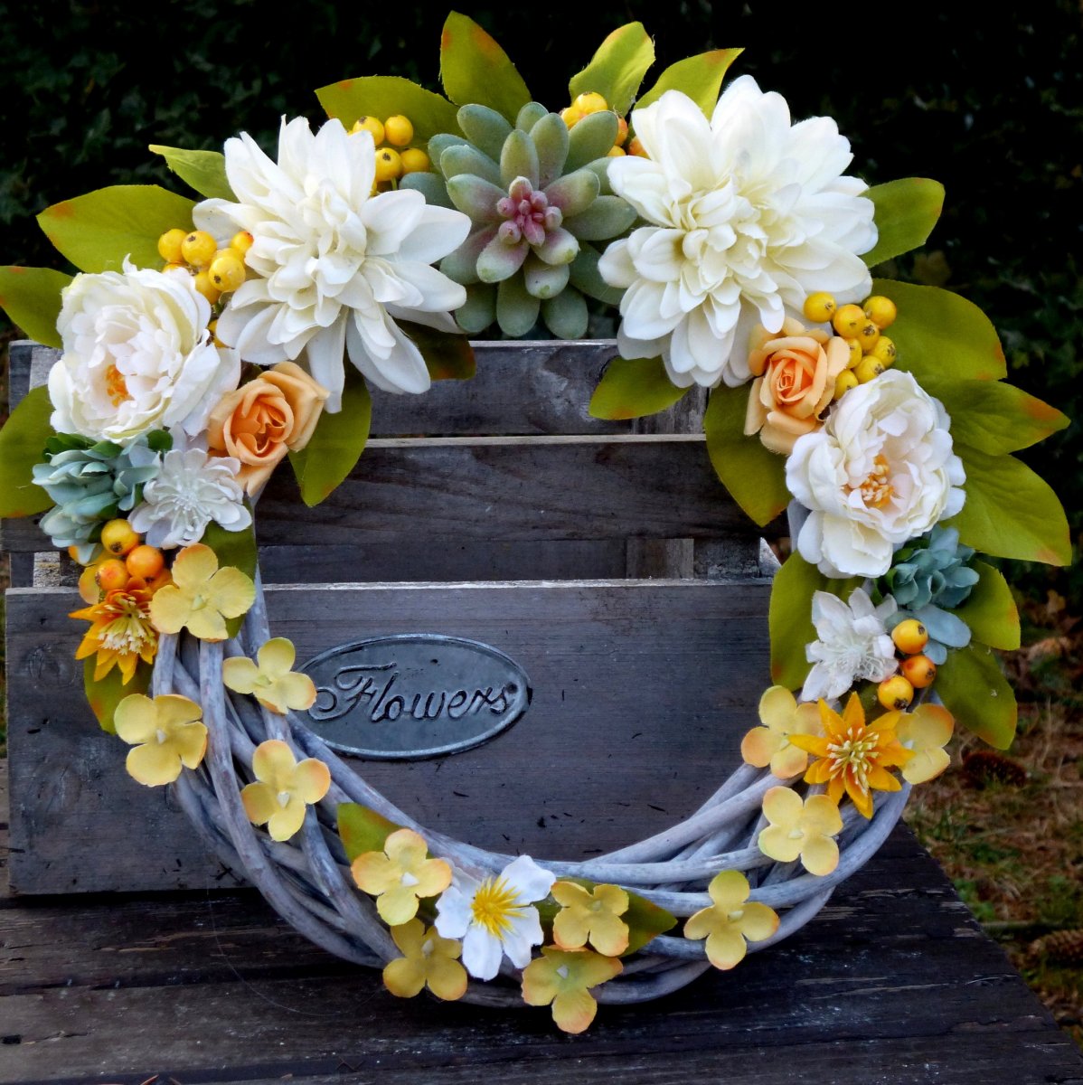 Sluníčkový věnec na dveře